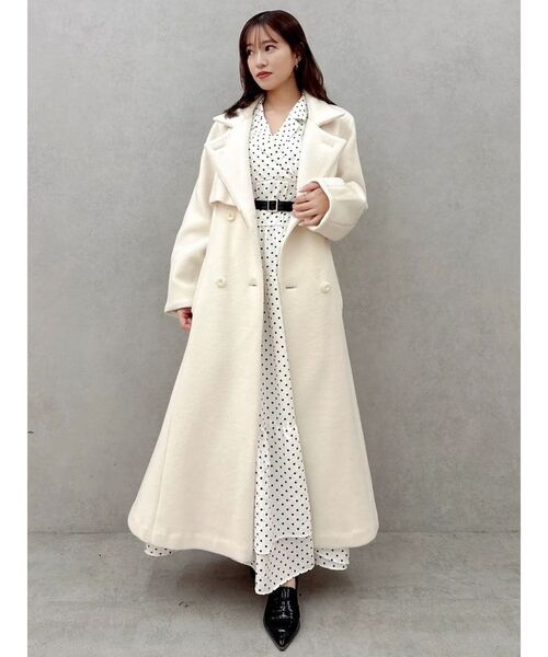 【たそ】dazzlin ホワイト 2way ロングコート 2WAYカラーレディウールコート（その他アウター）｜dazzlin