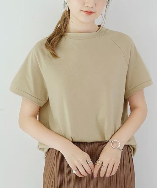ONEP STAR(ワンピスター)の「ベーシックボクシーラインTシャツ(Tシャツ/カットソー・レディース・ダークブラウン/ベージュ/ライトブルー/ライトブラウン・MEDIUM)」の5枚目の写真