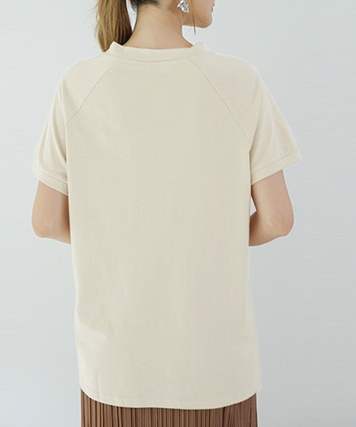 ONEP STAR(ワンピスター)の「ベーシックボクシーラインTシャツ(Tシャツ/カットソー・レディース・ダークブラウン/ベージュ/ライトブルー/ライトブラウン・MEDIUM)」の16枚目の写真