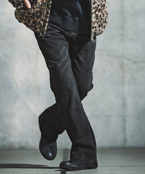 パンツ 00s SHELLAC waxed black flare denim Y2K パンツ 00s SHELLAC waxed black flare denim Y2K パンツ 00s SHELLAC