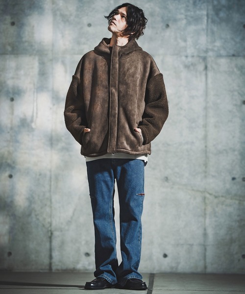 GLIMCLAP（グリムクラップ）の「mp14141-Vintage Wash Flare Denim - Plaid Repairs デニムパンツ(192-055-gla-cf)（デニムパンツ・メンズ・ブラック/インディゴブルー・S/M/L）」の12枚目の写真