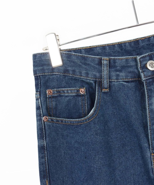 GLIMCLAP（グリムクラップ）の「mp14141-Vintage Wash Flare Denim - Plaid Repairs デニムパンツ(192-055-gla-cf)（デニムパンツ・メンズ・ブラック/インディゴブルー・S/M/L）」の21枚目の写真