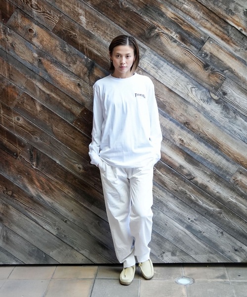 THRASHER(スラッシャー)の「CRACKED HOMETOWN L/S T-SHIRTS/THRASHER スラッシャークラックド ホームタウン 長袖 Tシャツ ロンT フロント バック ロゴ プリント ストリート スケート(Tシャツ/カットソー・メンズ・ブラック/ホワイト・MEDIUM/LARGE/X-LARGE/SMALL)」の11枚目の写真