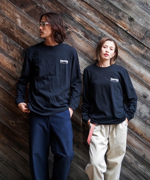 THRASHER(スラッシャー)の「CRACKED HOMETOWN L/S T-SHIRTS/THRASHER スラッシャークラックド ホームタウン 長袖 Tシャツ ロンT フロント バック ロゴ プリント ストリート スケート(Tシャツ/カットソー・メンズ・ブラック/ホワイト・MEDIUM/LARGE/X-LARGE/SMALL)」の18枚目の写真