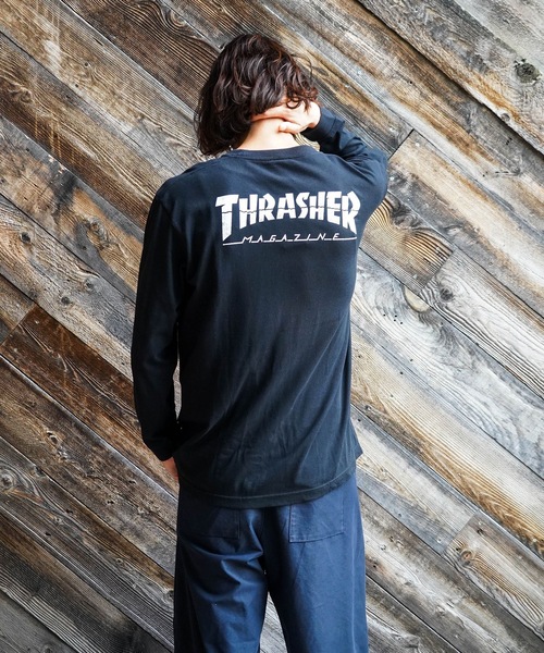 THRASHER(スラッシャー)の「CRACKED HOMETOWN L/S T-SHIRTS/THRASHER スラッシャークラックド ホームタウン 長袖 Tシャツ ロンT フロント バック ロゴ プリント ストリート スケート(Tシャツ/カットソー・メンズ・ブラック/ホワイト・MEDIUM/LARGE/X-LARGE/SMALL)」の22枚目の写真