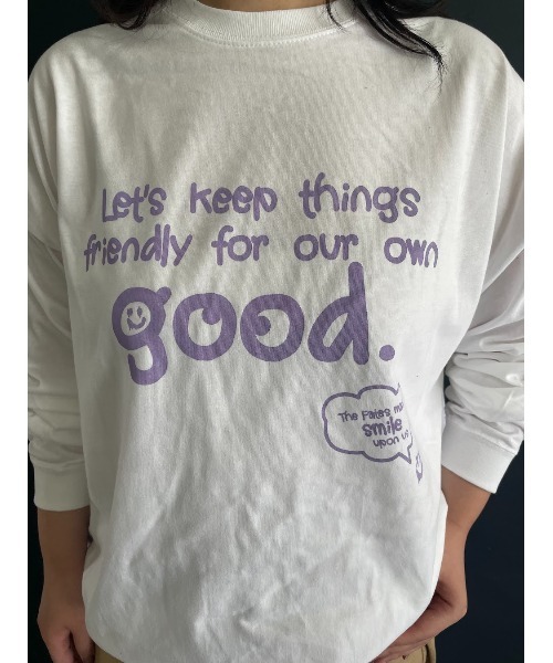 WORLD WIDE LOVE!（ワールドワイドラブ）の「GOOD BIG ロンTEE（Tシャツ/カットソー・レディース・オフホワイト/ブラック/ネイビー・1）」の7枚目の写真