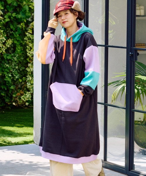 go slow caravan（ゴースローキャラバン）の「裏起毛クレイジー パーカーワンピース W（ワンピース・レディース・その他1/その他2・FREE）」の2枚目の写真