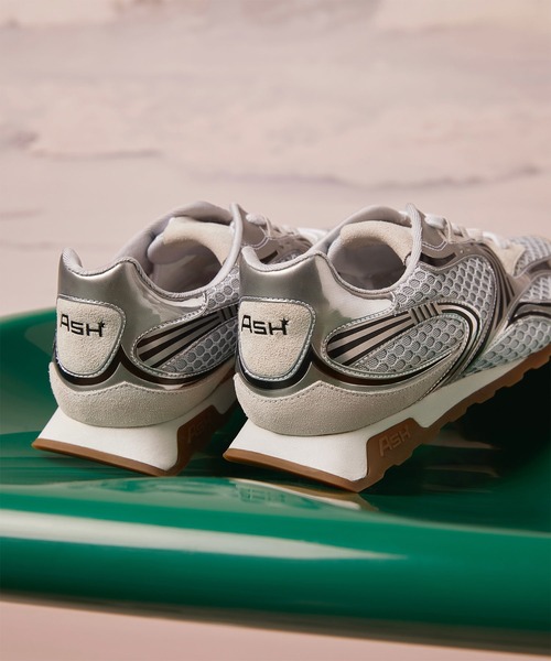 ASH（アッシュ）の「アッシュ【KABUKI MEN】メッシュ軽量メンズスニーカー フラットソール 薄底 3.5cmヒール（スニーカー・メンズ・シルバー・41/40/42）」の9枚目の写真