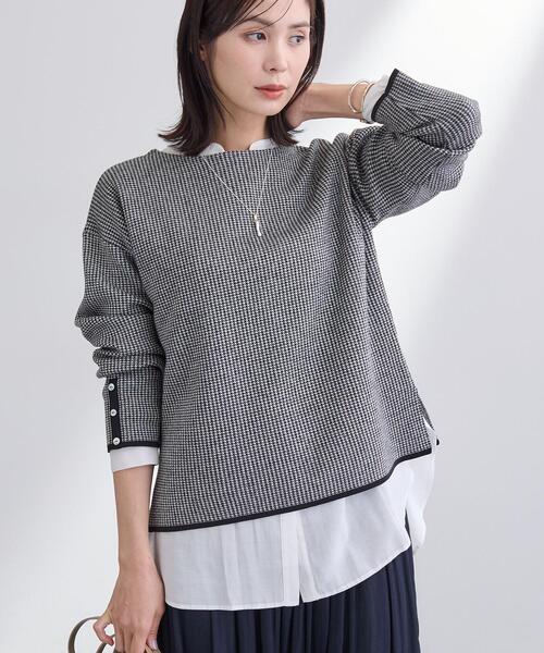 INDIVI（インディヴィ）の「【洗える／SETUP可能】ジャカードボートネックニット（ニット/セーター・レディース・ブラック系4/グレー系3/ブラウン系その他5・05/13/15 /19/38/40）」の14枚目の写真