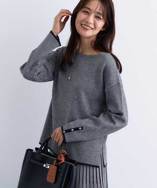 INDIVI（インディヴィ）の「【洗える／SETUP可能】ジャカードボートネックニット（ニット/セーター・レディース・ブラック系4/グレー系3/ブラウン系その他5・05/13/15 /19/38/40）」の18枚目の写真