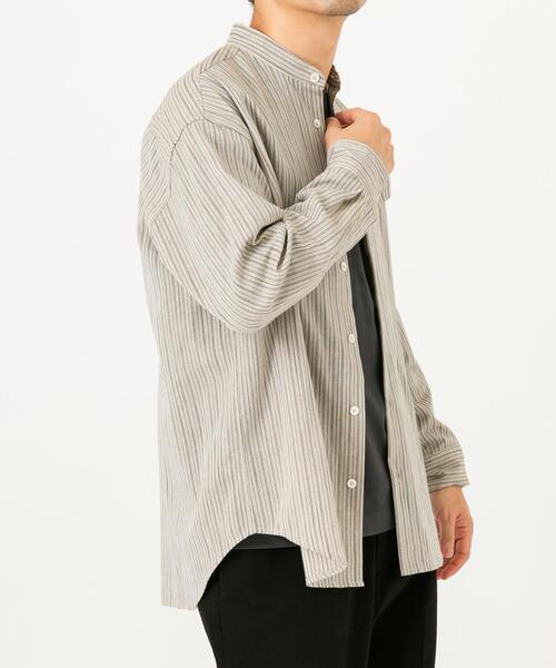 URBAN RESEARCH ROSSO MEN(アーバンリサーチロッソメン)の「ストライプバンドカラーリラックスシャツ(シャツ/ブラウス・メンズ・ベージュ/グレー・LARGE/MEDIUM)」の20枚目の写真
