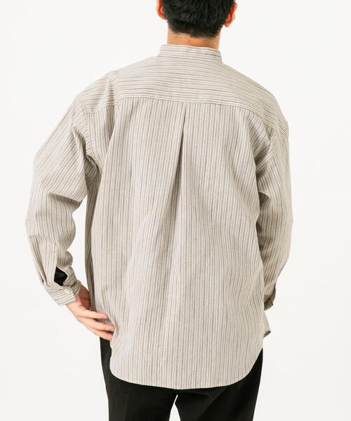 URBAN RESEARCH ROSSO MEN(アーバンリサーチロッソメン)の「ストライプバンドカラーリラックスシャツ(シャツ/ブラウス・メンズ・ベージュ/グレー・LARGE/MEDIUM)」の19枚目の写真