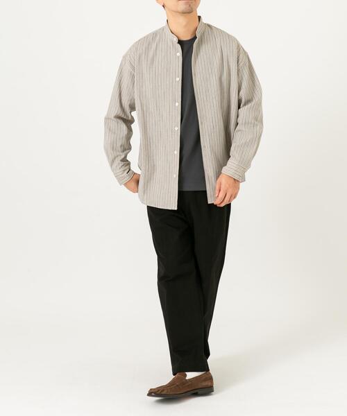 URBAN RESEARCH ROSSO MEN(アーバンリサーチロッソメン)の「ストライプバンドカラーリラックスシャツ(シャツ/ブラウス・メンズ・ベージュ/グレー・LARGE/MEDIUM)」の18枚目の写真
