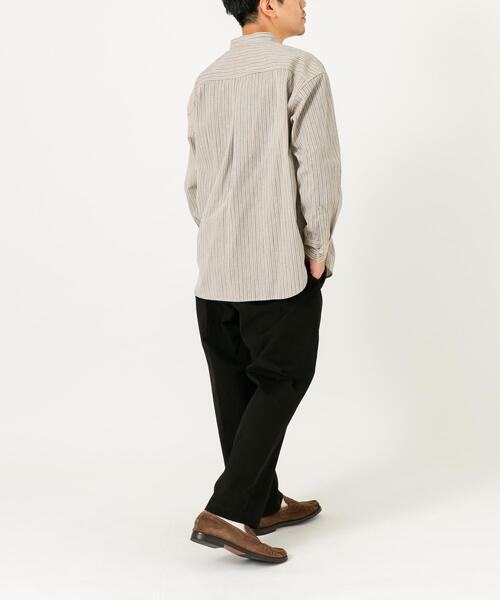 URBAN RESEARCH ROSSO MEN(アーバンリサーチロッソメン)の「ストライプバンドカラーリラックスシャツ(シャツ/ブラウス・メンズ・ベージュ/グレー・LARGE/MEDIUM)」の17枚目の写真