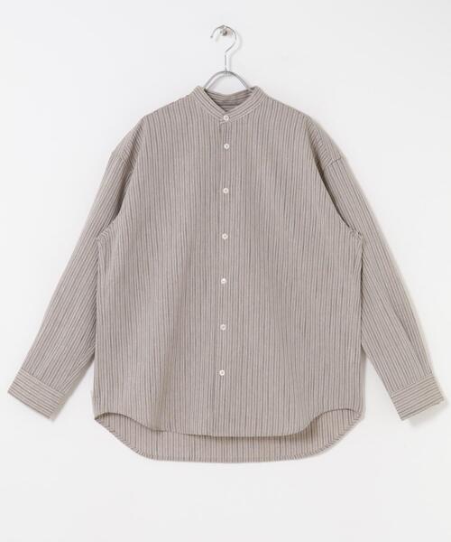 URBAN RESEARCH ROSSO MEN(アーバンリサーチロッソメン)の「ストライプバンドカラーリラックスシャツ(シャツ/ブラウス・メンズ・ベージュ/グレー・LARGE/MEDIUM)」の16枚目の写真
