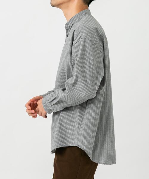 URBAN RESEARCH ROSSO MEN(アーバンリサーチロッソメン)の「ストライプバンドカラーリラックスシャツ(シャツ/ブラウス・メンズ・ベージュ/グレー・LARGE/MEDIUM)」の12枚目の写真