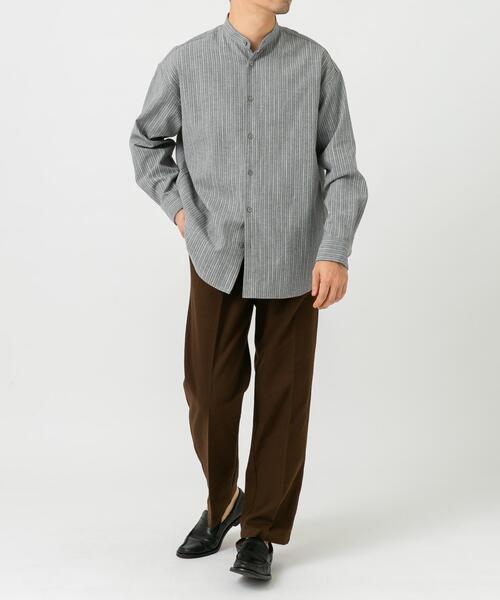 URBAN RESEARCH ROSSO MEN(アーバンリサーチロッソメン)の「ストライプバンドカラーリラックスシャツ(シャツ/ブラウス・メンズ・ベージュ/グレー・LARGE/MEDIUM)」の11枚目の写真