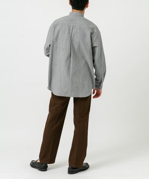 URBAN RESEARCH ROSSO MEN(アーバンリサーチロッソメン)の「ストライプバンドカラーリラックスシャツ(シャツ/ブラウス・メンズ・ベージュ/グレー・LARGE/MEDIUM)」の10枚目の写真