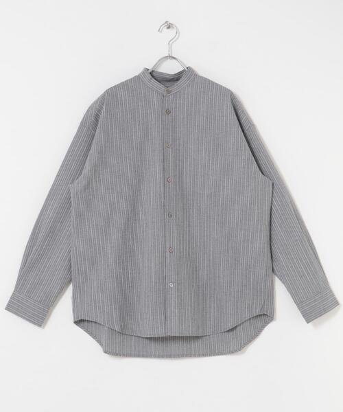 URBAN RESEARCH ROSSO MEN(アーバンリサーチロッソメン)の「ストライプバンドカラーリラックスシャツ(シャツ/ブラウス・メンズ・ベージュ/グレー・LARGE/MEDIUM)」の9枚目の写真