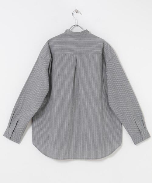 URBAN RESEARCH ROSSO MEN(アーバンリサーチロッソメン)の「ストライプバンドカラーリラックスシャツ(シャツ/ブラウス・メンズ・ベージュ/グレー・LARGE/MEDIUM)」の7枚目の写真