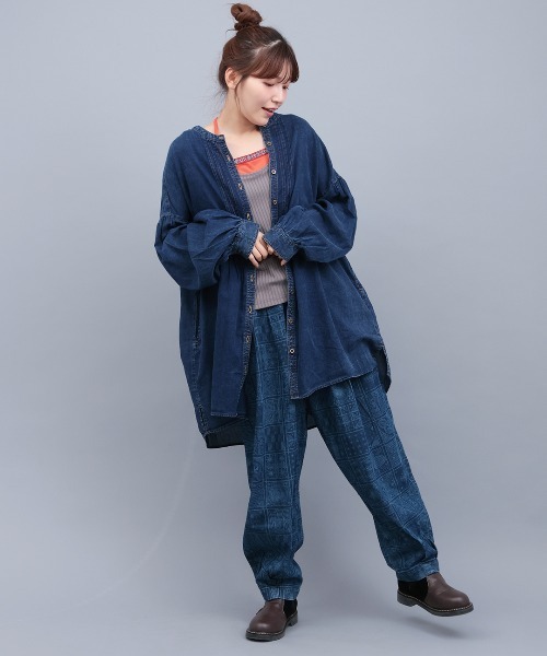 チチカカ（チチカカ）の「インディゴボイルシアーチュニック（チュニック・レディース・ブルー/インディゴブルー・FREE）」の6枚目の写真