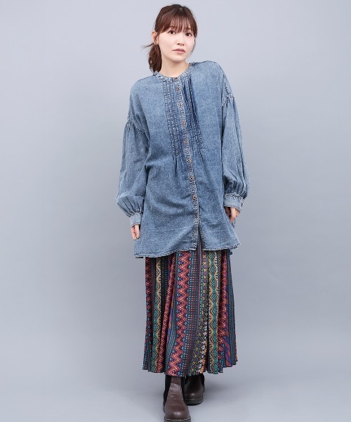 チチカカ（チチカカ）の「インディゴボイルシアーチュニック（チュニック・レディース・ブルー/インディゴブルー・FREE）」の4枚目の写真