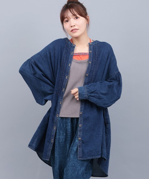 チチカカ（チチカカ）の「インディゴボイルシアーチュニック（チュニック・レディース・ブルー/インディゴブルー・FREE）」の7枚目の写真