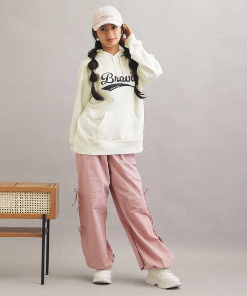 り－★新品 ピンクラテ★ハ－トプリントプルオーバー 160 セール】サテンアップリケBIGパーカー（パーカー）｜PINK-latte