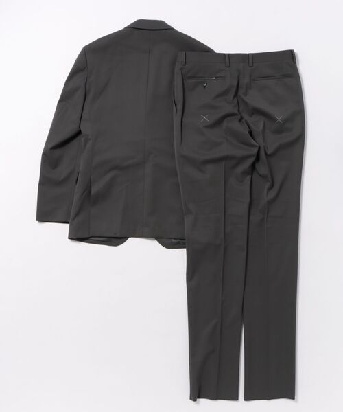 m.f.editorial(エムエフエディトリアル)の「スーツ メンズ 上下 セットアップ ツーピース ビジネス ストレッチ 2つボタン レギュラー ウール混 コーデュラナイロン グレー(スーツセット・メンズ・グレー系その他2・MEDIUM/S/LARGE)」の2枚目の写真