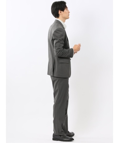 m.f.editorial(エムエフエディトリアル)の「スーツ メンズ 上下 セットアップ ツーピース ビジネス ストレッチ 2つボタン レギュラー ウール混 コーデュラナイロン グレー(スーツセット・メンズ・グレー系その他2・MEDIUM/S/LARGE)」の15枚目の写真