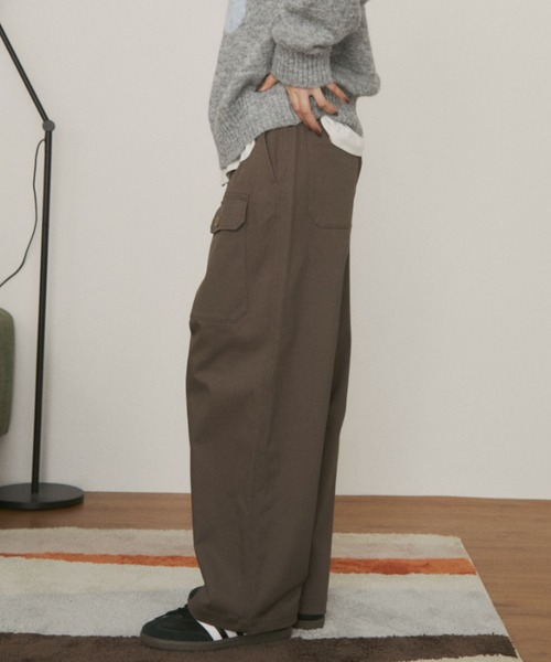 MERLOT（メルロー）の「ジャングルカーゴトラウザー（カーゴパンツ・レディース・チャコールグレー/ブラウン・マルチサイズ）」の4枚目の写真