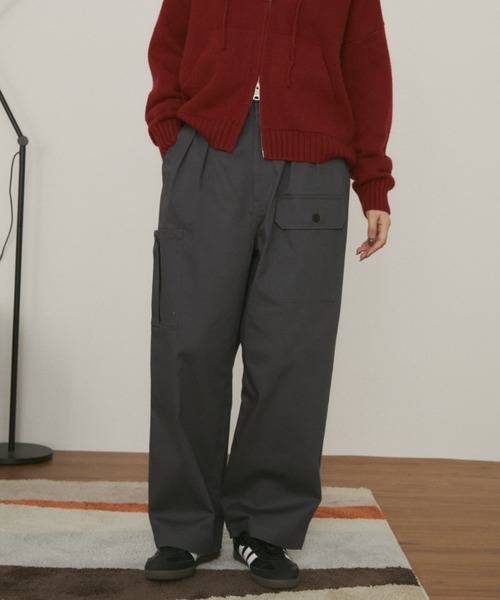 MERLOT（メルロー）の「ジャングルカーゴトラウザー（カーゴパンツ・レディース・チャコールグレー/ブラウン・マルチサイズ）」の7枚目の写真