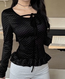 UP START | 【LAMPOON】ウエストフリルドットロンＴ(Tシャツ/カットソー)