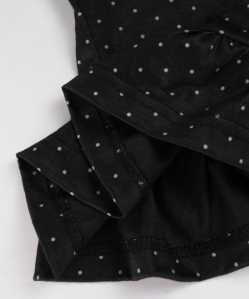 UP START（アップスタート）の「【LAMPOON】ウエストフリルドットロンＴ（Tシャツ/カットソー・レディース・ブラック/ホワイト・MEDIUM/LARGE/SMALL）」の11枚目の写真