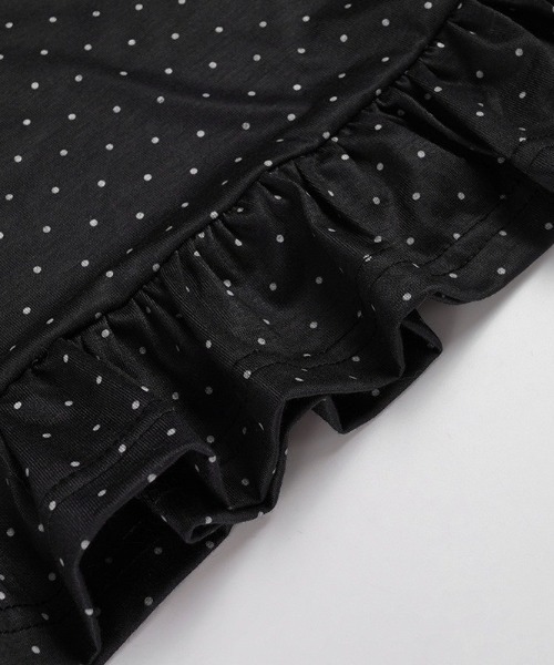 UP START（アップスタート）の「【LAMPOON】ウエストフリルドットロンＴ（Tシャツ/カットソー・レディース・ブラック/ホワイト・MEDIUM/LARGE/SMALL）」の12枚目の写真