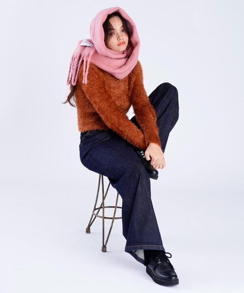 To b. by agnes b.（トゥービーバイアニエスベー）の「カラー マフラー（マフラー・レディース・ピンク・FREE）」の2枚目の写真