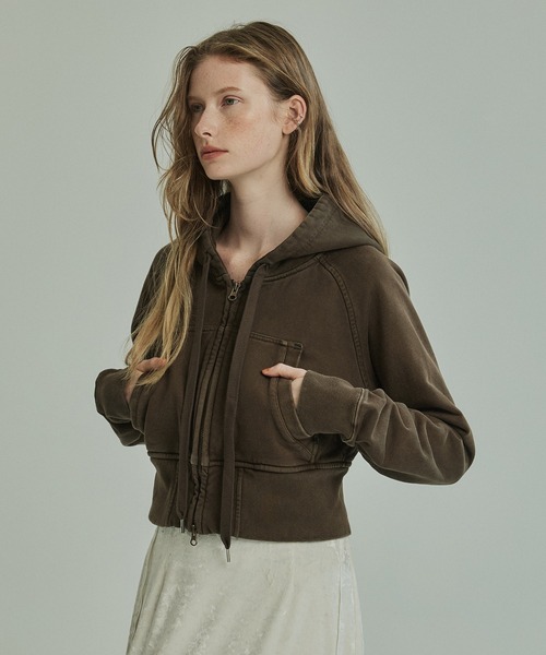 PUBLIC TOKYO(パブリックトウキョウ)の「極 コンパクトジップフーディ(パーカー・レディース・ブラウン・FREE)」の1枚目の写真