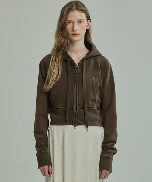 PUBLIC TOKYO(パブリックトウキョウ)の「極 コンパクトジップフーディ(パーカー・レディース・ブラウン・FREE)」の4枚目の写真