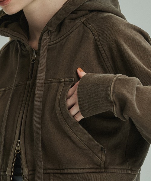 PUBLIC TOKYO(パブリックトウキョウ)の「極 コンパクトジップフーディ(パーカー・レディース・ブラウン・FREE)」の8枚目の写真