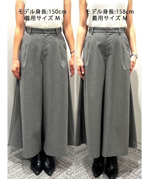 OFUON le MK(オフオンルエムケー)の「TRソフトストレッチ裏起毛ガウチョパンツ/洗える(その他パンツ・レディース・ブラック/グレー・36/38/40)」の3枚目の写真