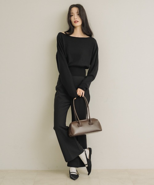 NEUNA（ヌナ）の「エッセンシャルクルーニット（ニット/セーター・レディース・ブラック/アイボリー/バーガンディー・FREE）」の16枚目の写真