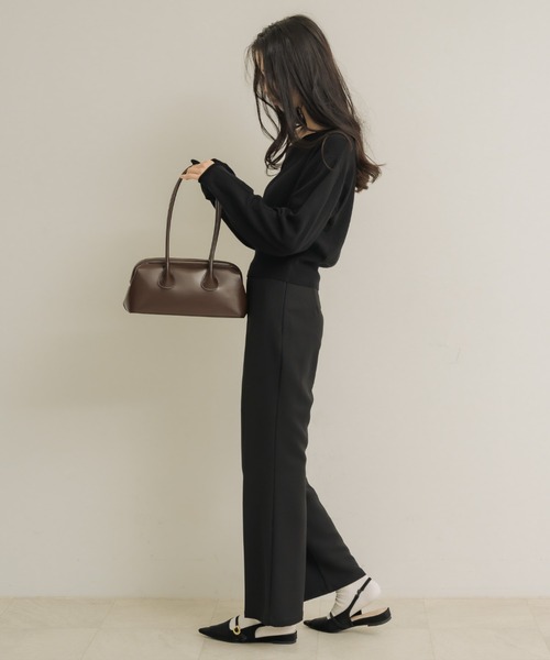 NEUNA（ヌナ）の「エッセンシャルクルーニット（ニット/セーター・レディース・ブラック/アイボリー/バーガンディー・FREE）」の18枚目の写真