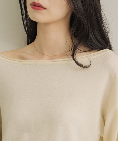 NEUNA（ヌナ）の「エッセンシャルクルーニット（ニット/セーター・レディース・ブラック/アイボリー/バーガンディー・FREE）」の21枚目の写真