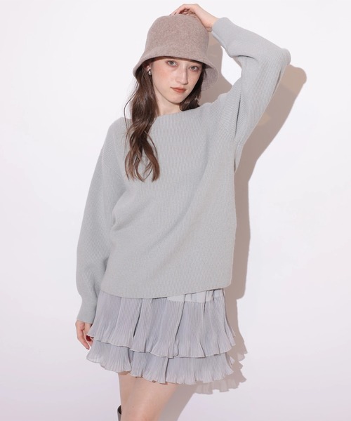新品未使用　rirandtureフリルスカートセットニットワンピース オフネックニット×フリルスカートSET（ワンピース）｜Rirandture