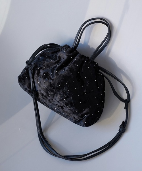 ROPE' PICNIC(ロペピクニック)の「2WAYハンドル シャイニーベロアパースバッグ(ハンドバッグ・レディース・ブラック/シルバー・FREE)」の6枚目の写真