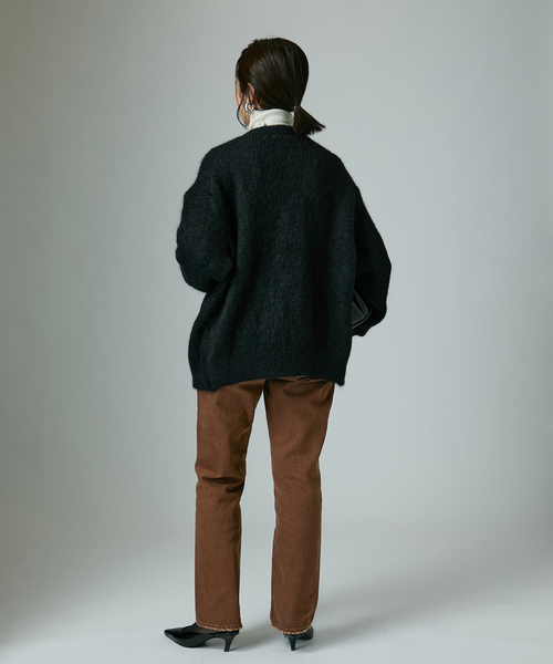 SLOANE（スローン）の「SLOANE スローン 3G天竺アルパカxウール Vネックカーディガン SL10W-980（カーディガン/ボレロ・レディース・ブラック・MEDIUM/X-LARGE）」の12枚目の写真