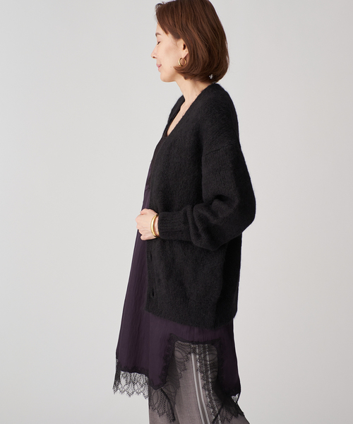 SLOANE（スローン）の「SLOANE スローン 3G天竺アルパカxウール Vネックカーディガン SL10W-980（カーディガン/ボレロ・レディース・ブラック・MEDIUM/X-LARGE）」の14枚目の写真