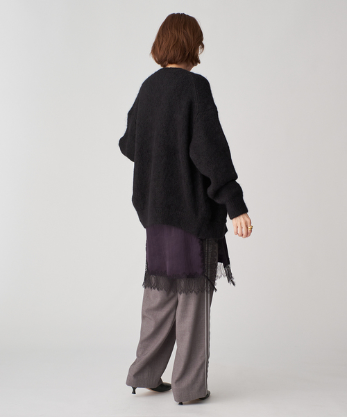 SLOANE（スローン）の「SLOANE スローン 3G天竺アルパカxウール Vネックカーディガン SL10W-980（カーディガン/ボレロ・レディース・ブラック・MEDIUM/X-LARGE）」の17枚目の写真