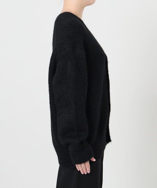SLOANE（スローン）の「SLOANE スローン 3G天竺アルパカxウール Vネックカーディガン SL10W-980（カーディガン/ボレロ・レディース・ブラック・MEDIUM/X-LARGE）」の3枚目の写真