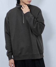URBAN COLLECTION 膨れジャガード ハーフZIPトレーナー